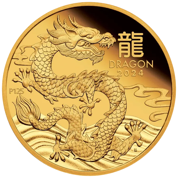 1/10 ounce Gold Coin - Australia Lunar Dragon 2024