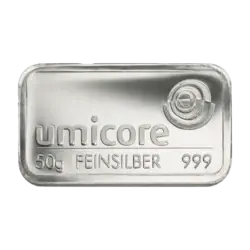 50 Gramm Silberbarren - Umicore 50 Gramm Silberbarren - Umicore
