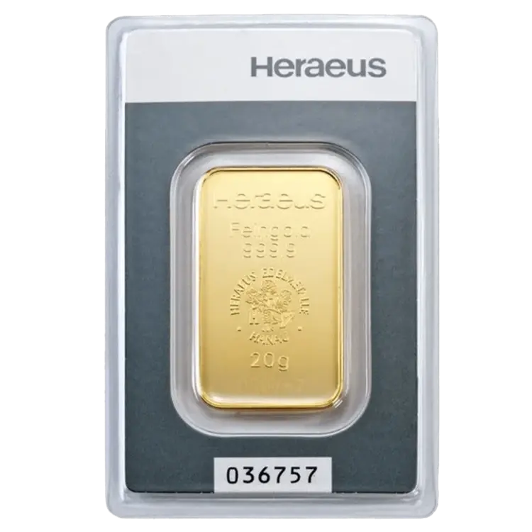 20 gram Gold Bar - Heraeus