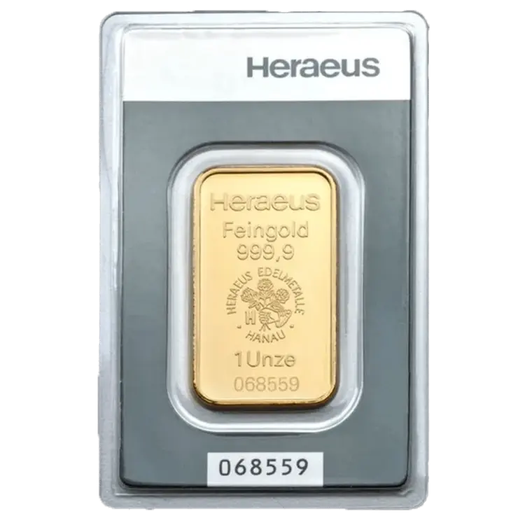 1 Unze Goldbarren - Heraeus