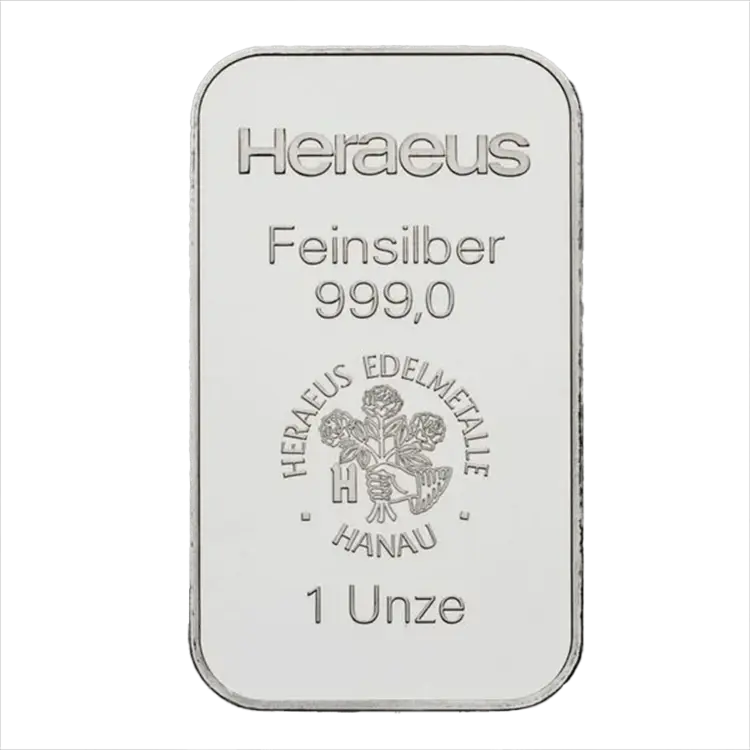 1 Unze Silberbarren - Heraeus