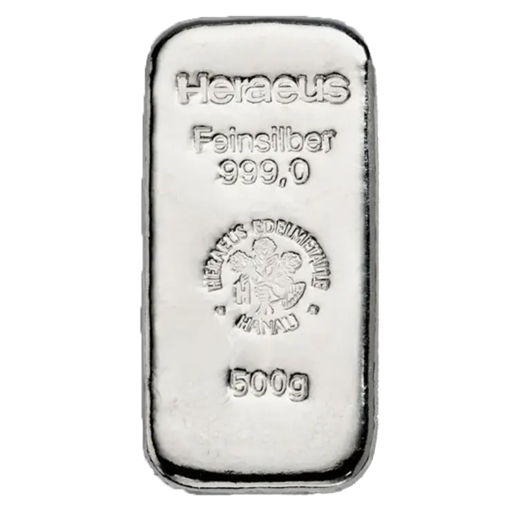 500 Gramm Silberbarren - Heraeus