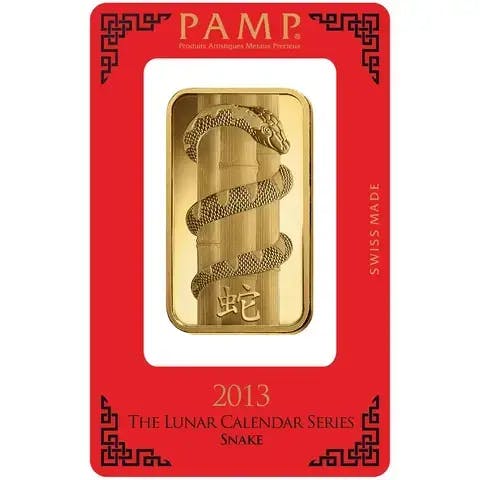 100 gram Gold Bar - PAMP Suisse Lunar Snake