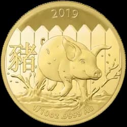 1/10 once Pièce d'Or - Lunar Cochon BU 2019 1/10 once Pièce d'Or - Lunar Cochon BU 2019