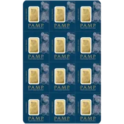 12x1 gram multigram Gold Bar - PAMP Suisse Lady Fortuna 12x1 gram multigram Gold Bar - PAMP Suisse Lady Fortuna