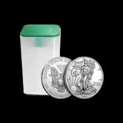 Tubo di 20 Monete Aquila Americana d’Argento (Anni Misti) Tubo di 20 Monete Aquila Americana d’Argento (Anni Misti)