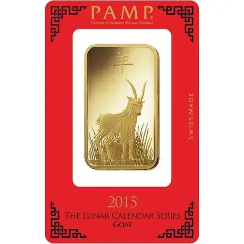 100 gram Gold Bar - PAMP Suisse Lunar Goat