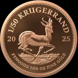 1/50 di oncia Moneta d'Oro - Krugerrand 2025 1/50 di oncia Moneta d'Oro - Krugerrand 2025