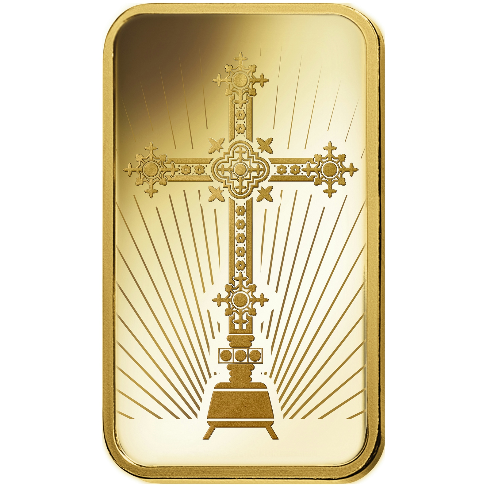 Buy 5 gram Fine Gold Romanesque Cross - PAMP Swiss - Front