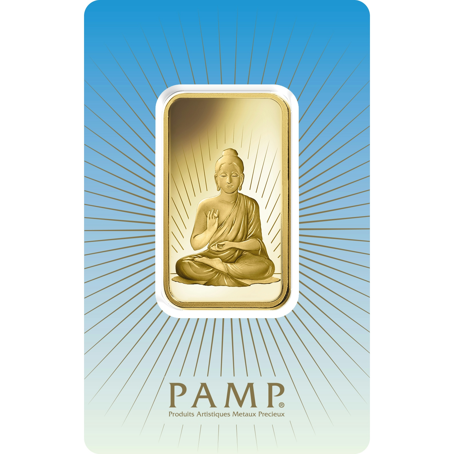 Investire in 1 oncia d'oro puro Buddha - PAMP Svizzera - Pack Front