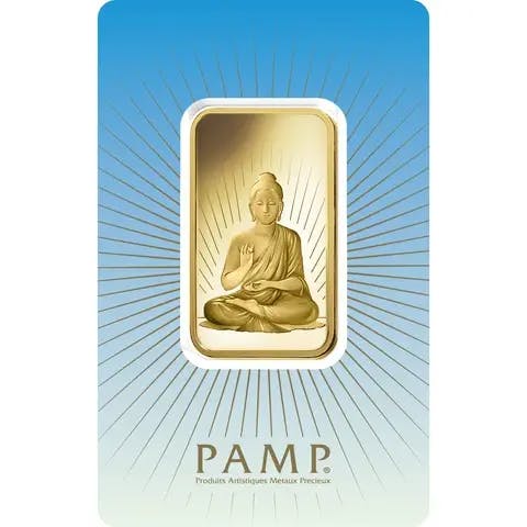 1 ounce Gold Bar - PAMP Suisse Buddha