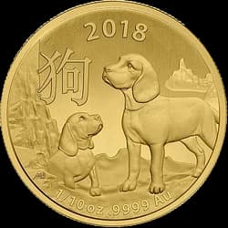 1/10 Unze Goldmünze - Lunar Hund BU 2018 1/10 Unze Goldmünze - Lunar Hund BU 2018