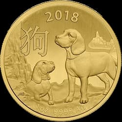 1 Unze Goldmünze - Lunar Hund BU 2018 1 Unze Goldmünze - Lunar Hund BU 2018
