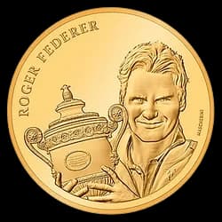 Roger Federer Goldmünze 50 Schweizer Franken - Unzirkuliert Roger Federer Goldmünze 50 Schweizer Franken - Unzirkuliert