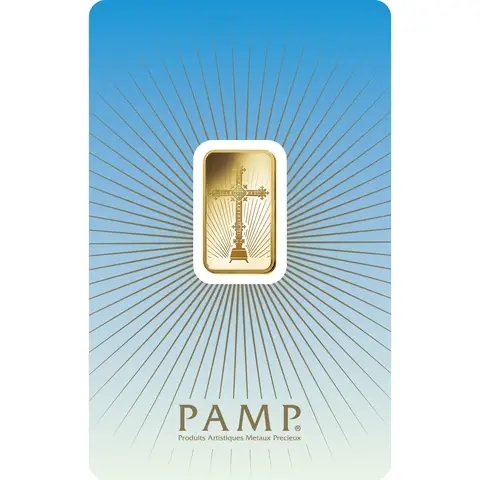 5 gram Fine Gold Bar 999.9 - PAMP Suisse Romanesque Cross