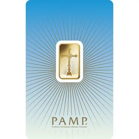 5 gram Gold Bar - PAMP Suisse Romanesque Cross
