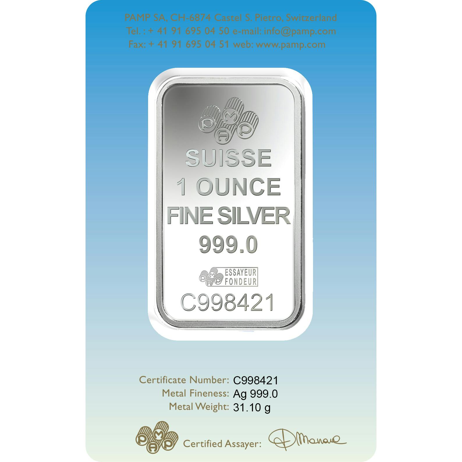 Investire in 1 oncia d'argento puro Romanesque Cross - PAMP Svizzera - Pack 
