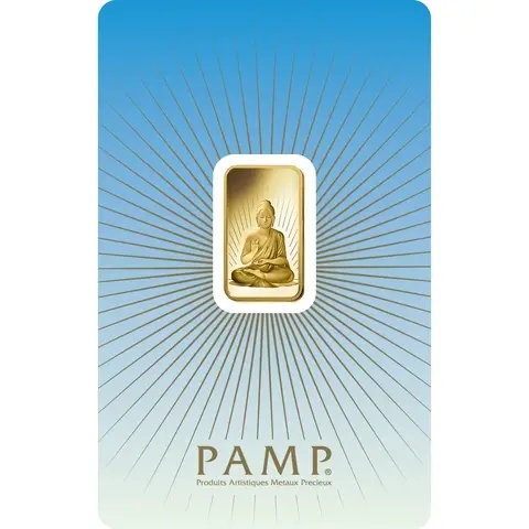 5 grammes lingotin d'or pur 999.9 - PAMP Suisse Bouddha 
