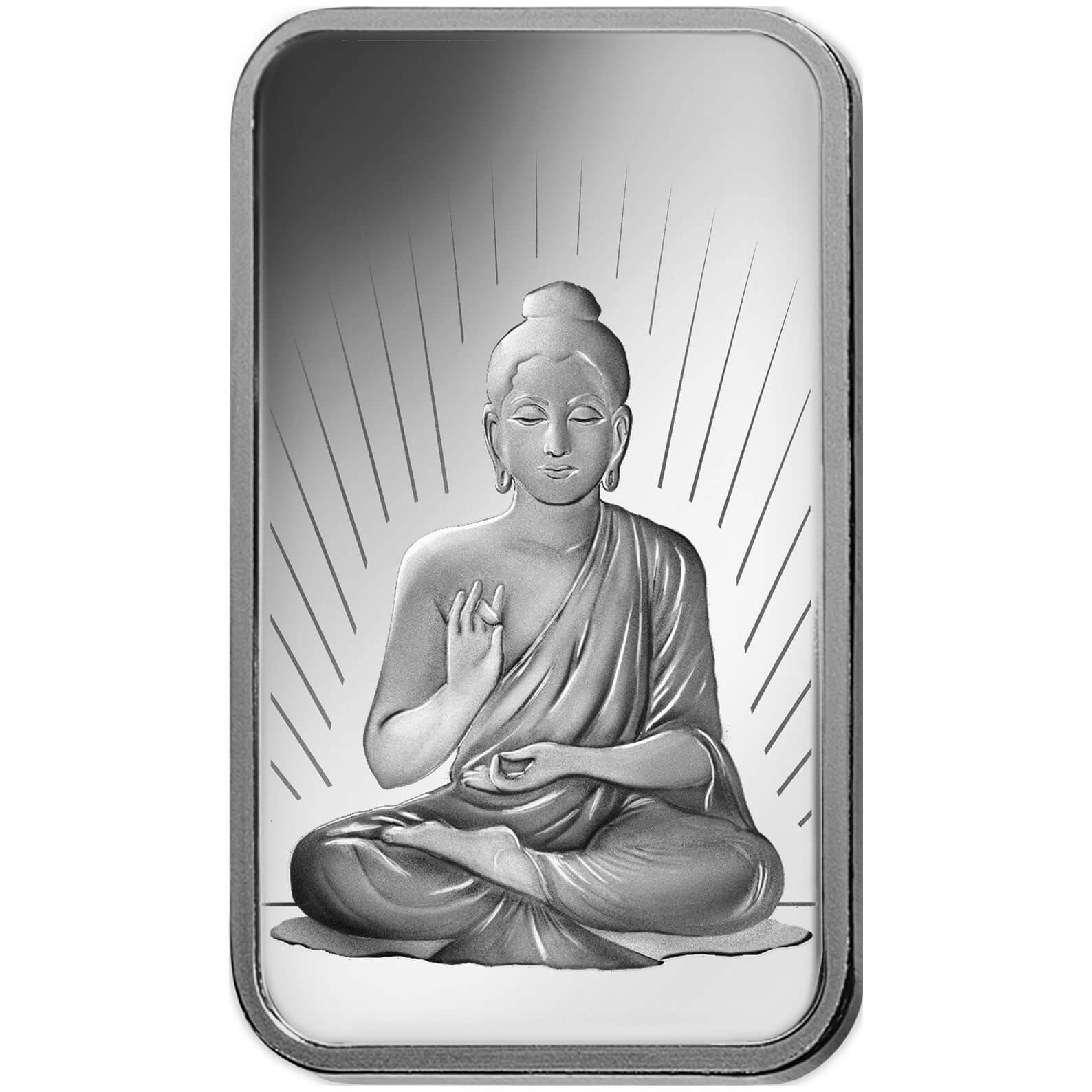 Compare argento, 10 grammi d'argento puro Buddha - PAMP Svizzera - Front