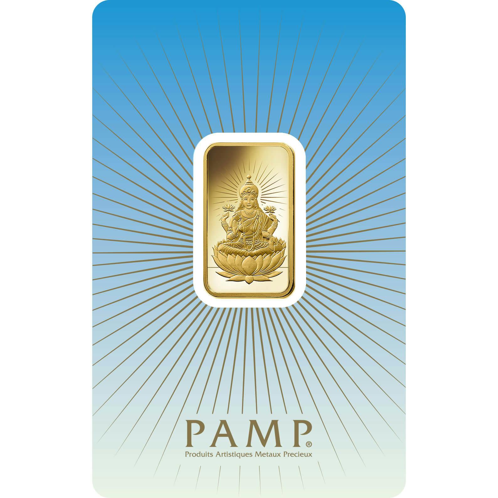 Kaufen Sie 10 Gramm FeinGoldbarren Lakshmi - PAMP Schweiz - Pack Front