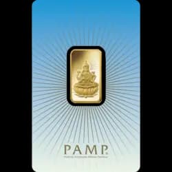Purchase gold, 10 gram Fine Gold Lakshmi - PAMP Swiss - Pack Front Invest in 10 gram Fine Gold Lakshmi - PAMP Swiss - Pack Front