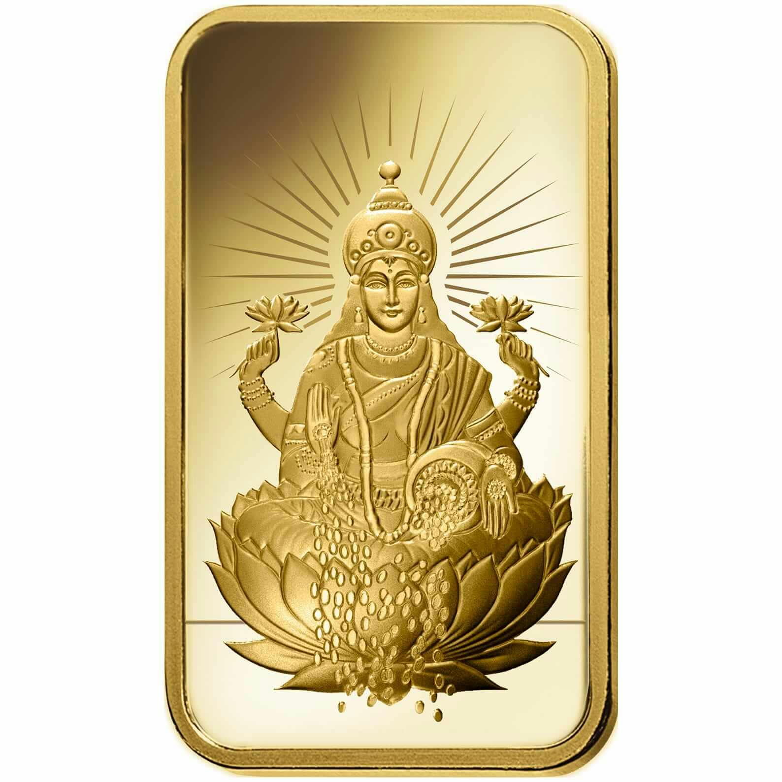 Buy 10 gram Fine Gold Lakshmi - PAMP Swiss - Front