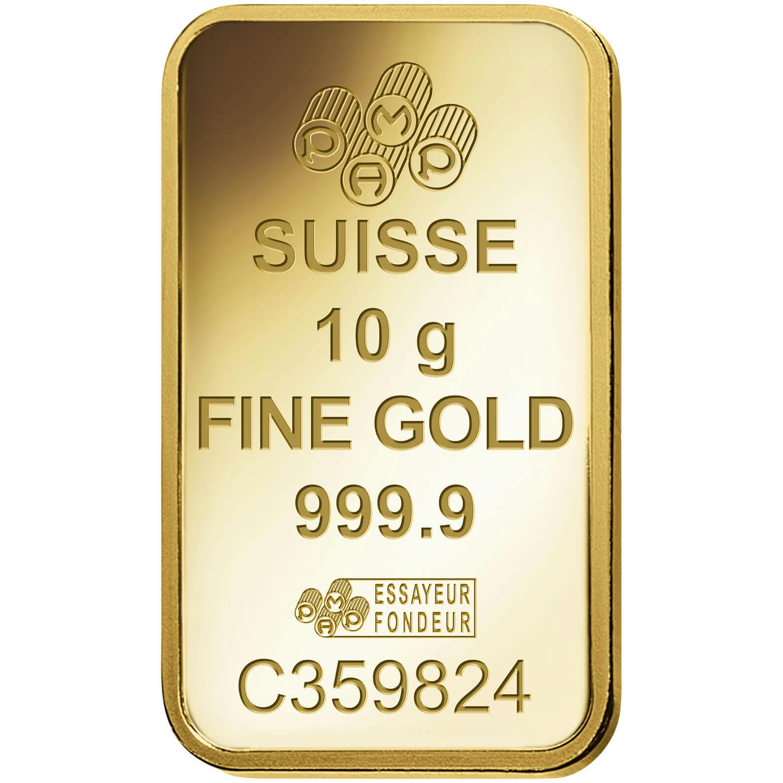 Investire in 10 grammi d'oro puro Lakshmi - PAMP Svizzera - Back 