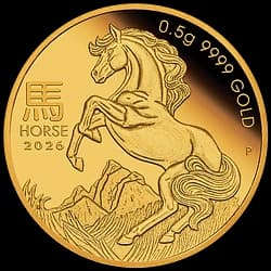 0,5 gramo Moneda de Oro - Caballo Lunar Australia 2026 (Serie III) 0,5 gramo Moneda de Oro - Caballo Lunar Australia 2026 (Serie III) - 1