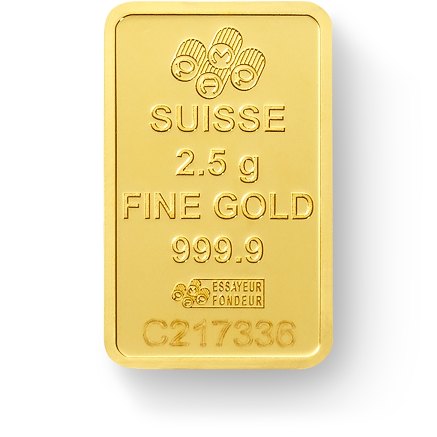 investir dans l'or, 2,5 grammes Lingotin, Lingot d'or pur Lady Fortuna - PAMP Suisse - Back