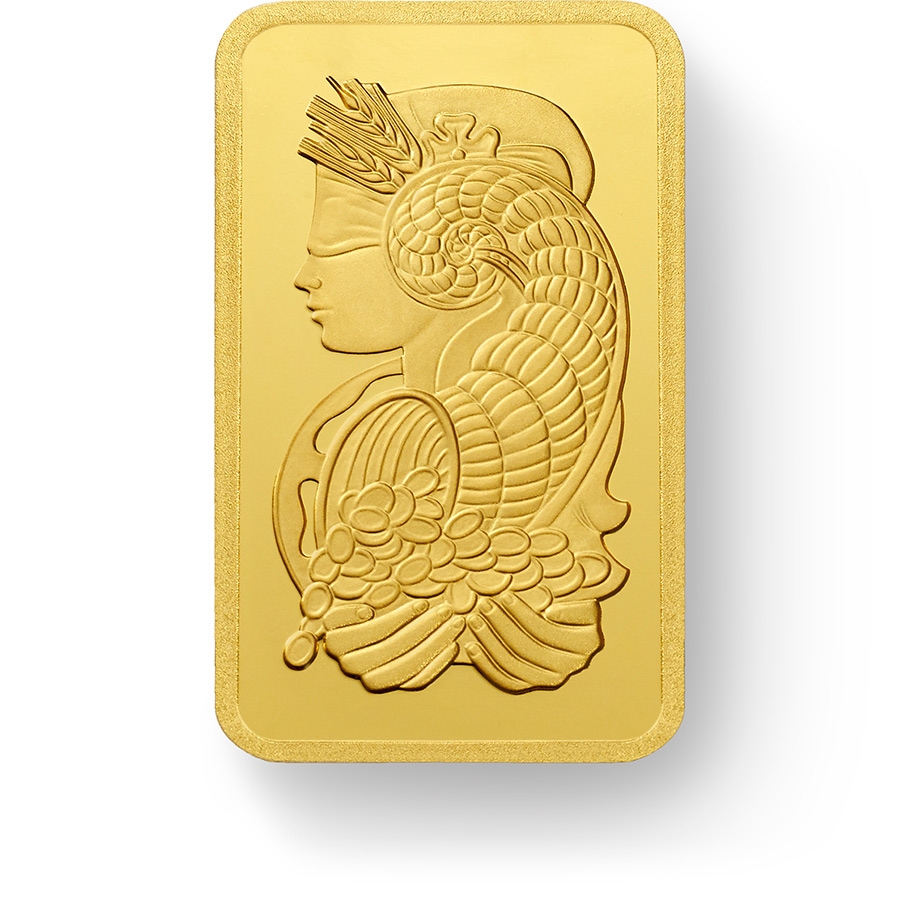 investir dans l'or, 50 grammes Lingotin, Lingot d'or pur Lady Fortuna - PAMP Suisse - Front