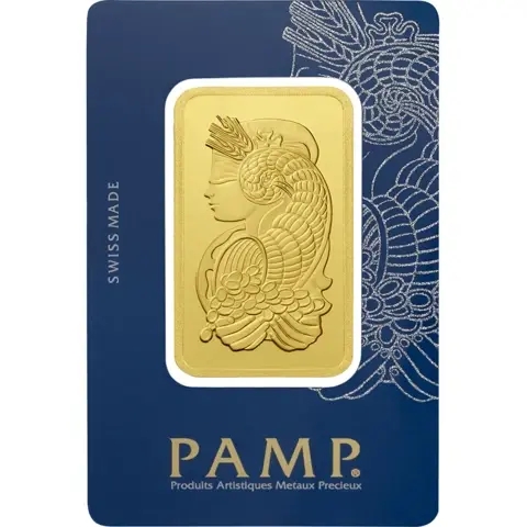 50 grammes lingotin d'or pur 999.9 - PAMP Suisse Lady Fortuna Veriscan