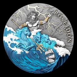 2 ounce Silver Coin - Poseidon 2 ounce Silver Coin - Poseidon - 1