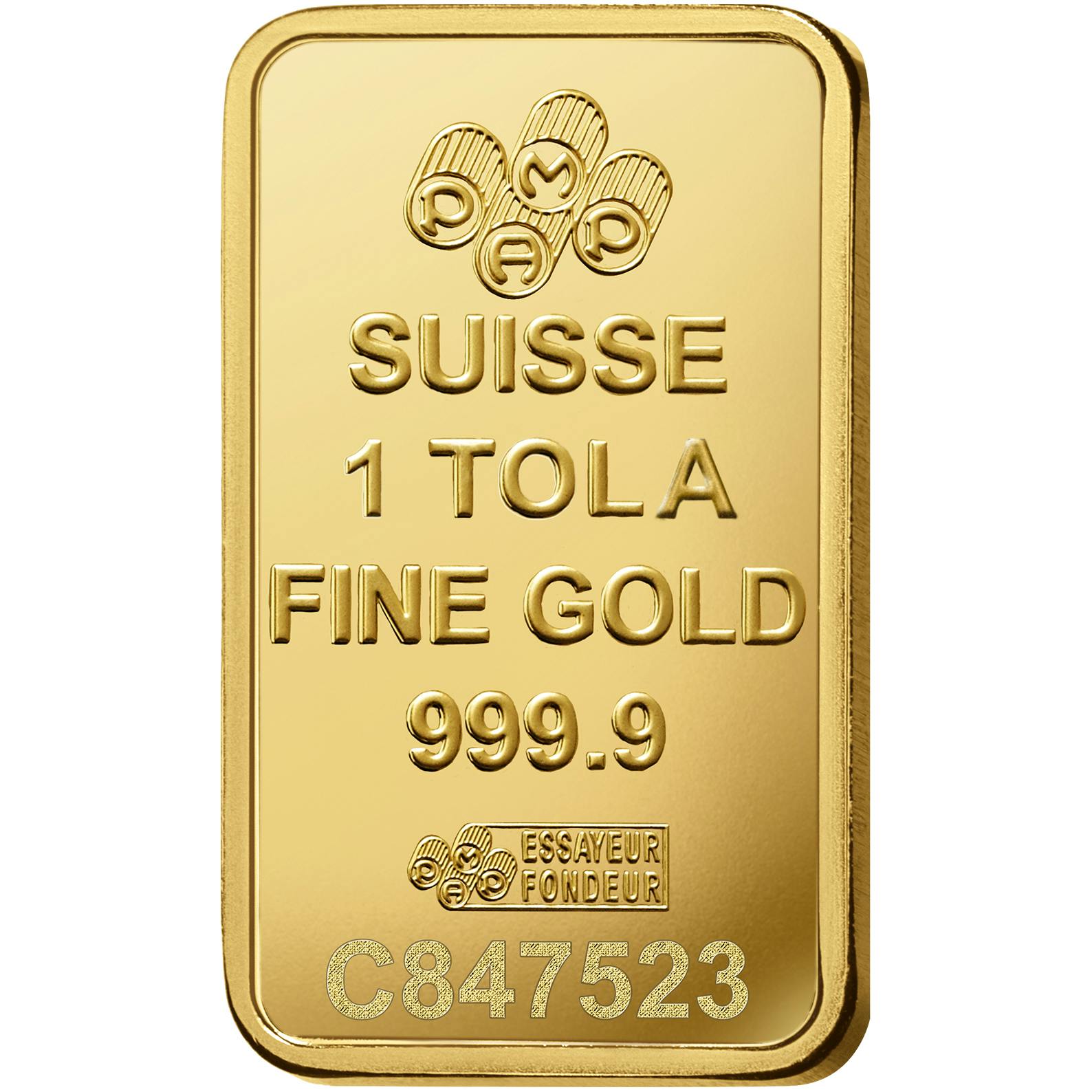 investir dans 1 tolas d'or pur Lady Fortuna - PAMP Suisse - Back Veriscan