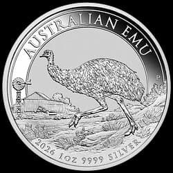 1 ounce Silver Coin - Perth Mint Emu 2026 1 ounce Silver Coin - Perth Mint Emu 2026 - 1