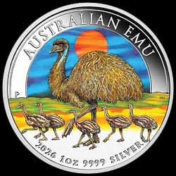 1 ounce Silver Coin - Perth Mint Colorized Emu 2026 1 ounce Silver Coin - Perth Mint Colorized Emu 2026 - 1