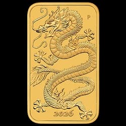 1 Unze rechteckige Goldmünze - Australien Drache 2026 1 Unze rechteckige Goldmünze - Australien Drache 2026 - 1