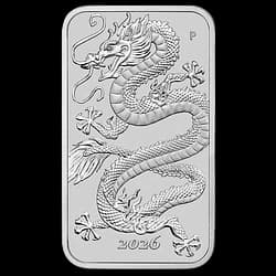 1 ounce Silver Rectangular Coin - Australia Dragon 2026 1 ounce Silver Rectangular Coin - Australia Dragon 2026 - 1