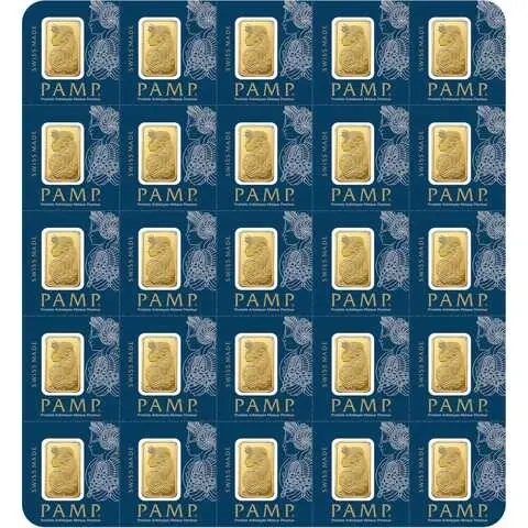 25x1 gramme multigramme lingotin d'or - PAMP Suisse Lady Fortuna
