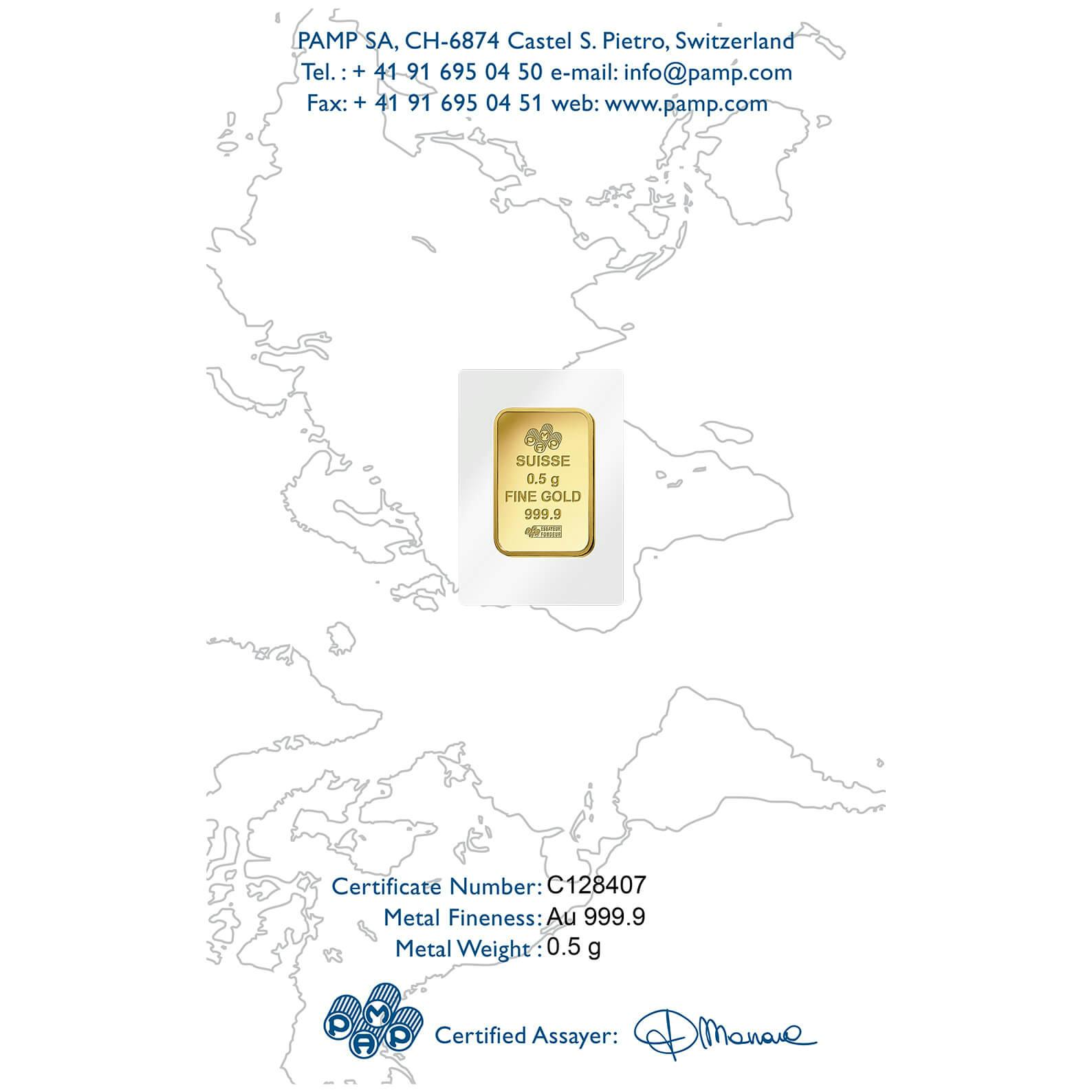investir dans 0.5 gram d'or pur Lady Fortuna - PAMP Suisse - Pack 