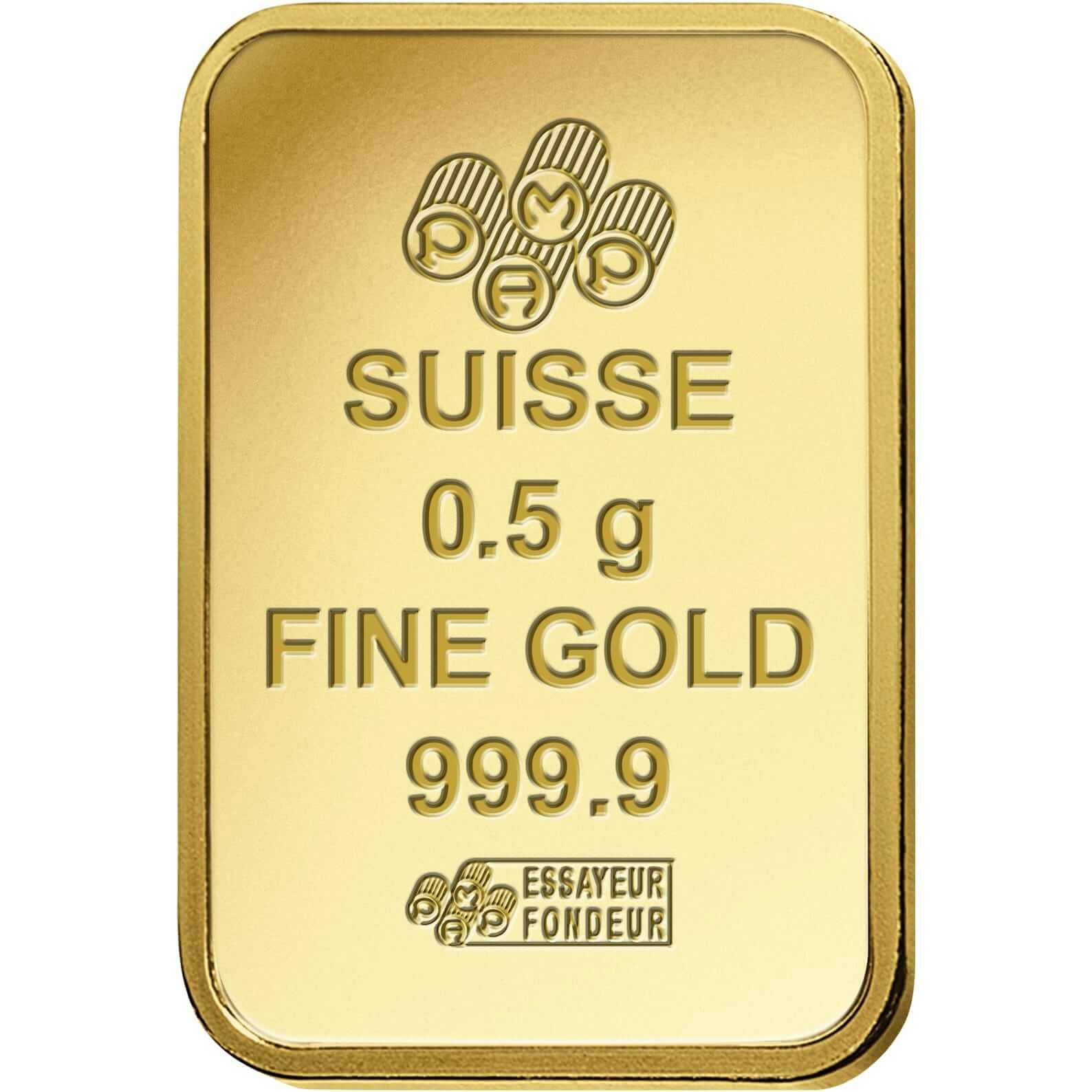 Invest in 0.5 gram Fine Gold Lady Fortuna - PAMP Swiss - Back