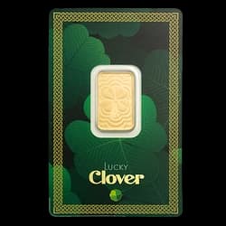 5 gram Gold Bar - Lucky Charm Four-Leaf Clover 5 gram Gold Bar - PAMP 4 leaf Clover - 1