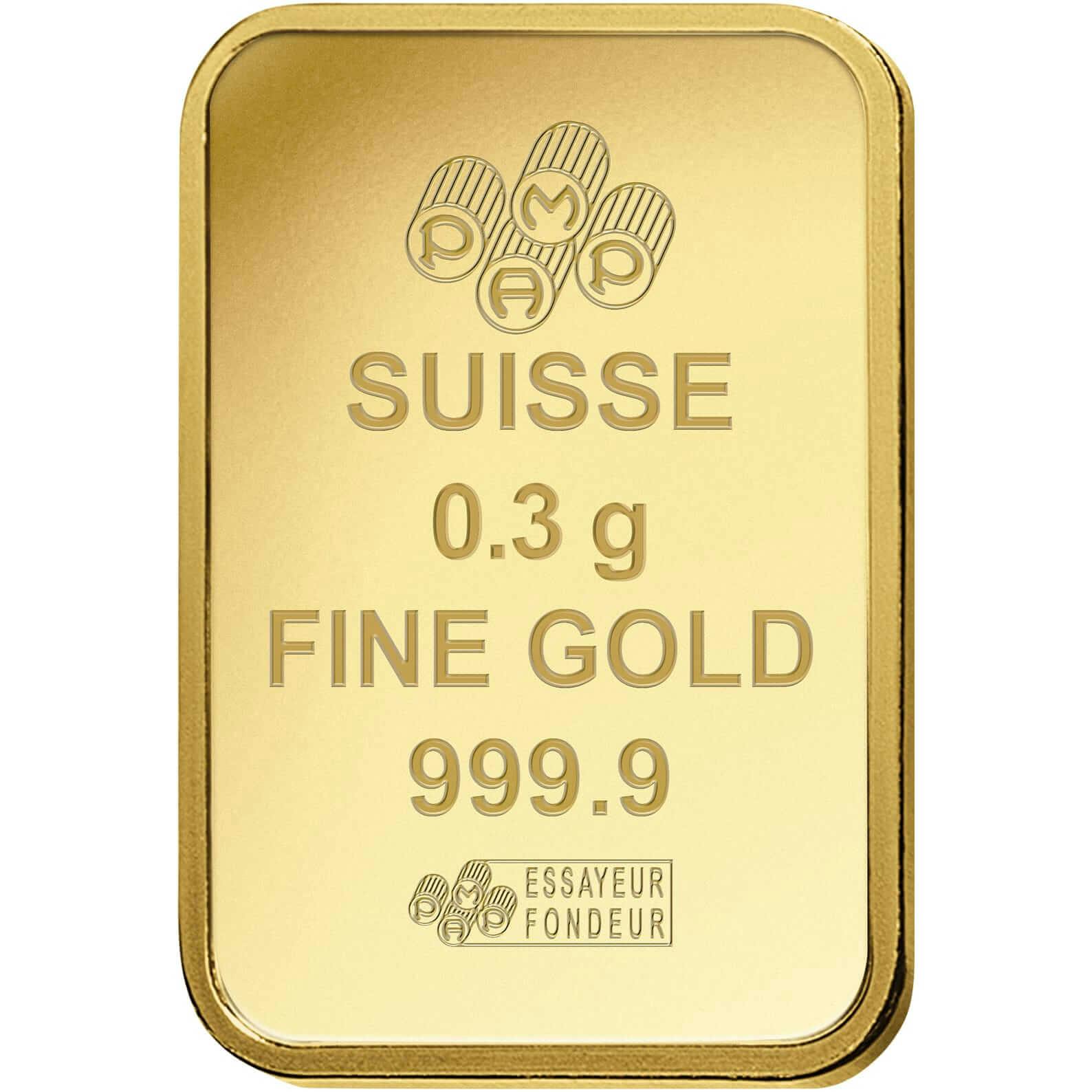 Invest in 0.3 gram Fine Gold Lady Fortuna - PAMP Swiss - Back