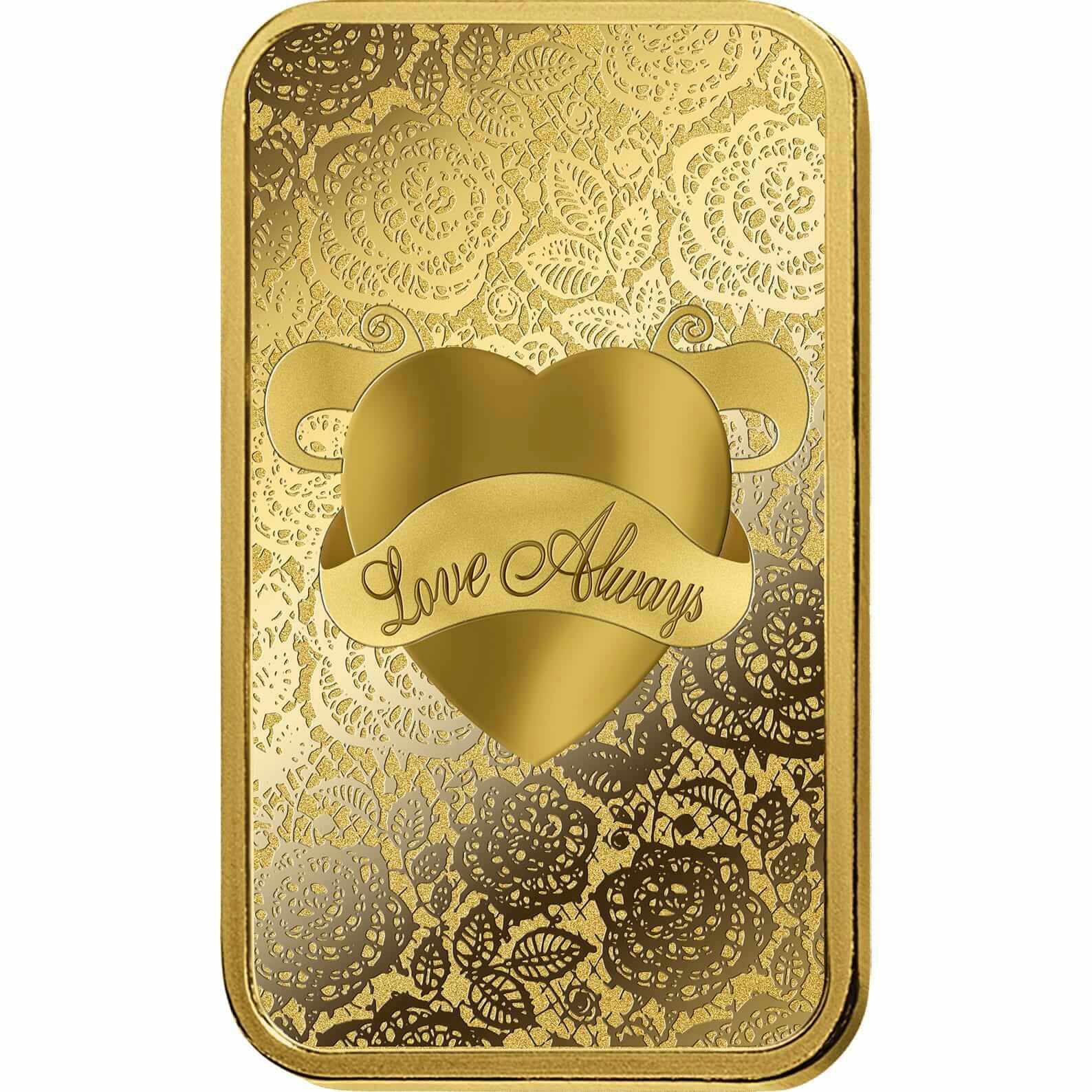 Achat d'or, 10 gram d'or pur Love Always - PAMP Suisse - Front 