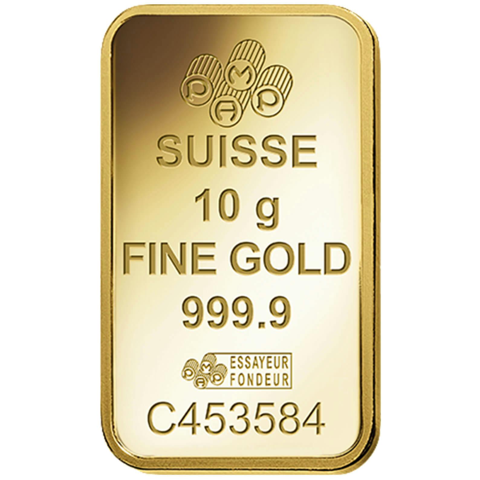 Invest in 10 gram Fine Gold Love Always - PAMP Swiss - Back