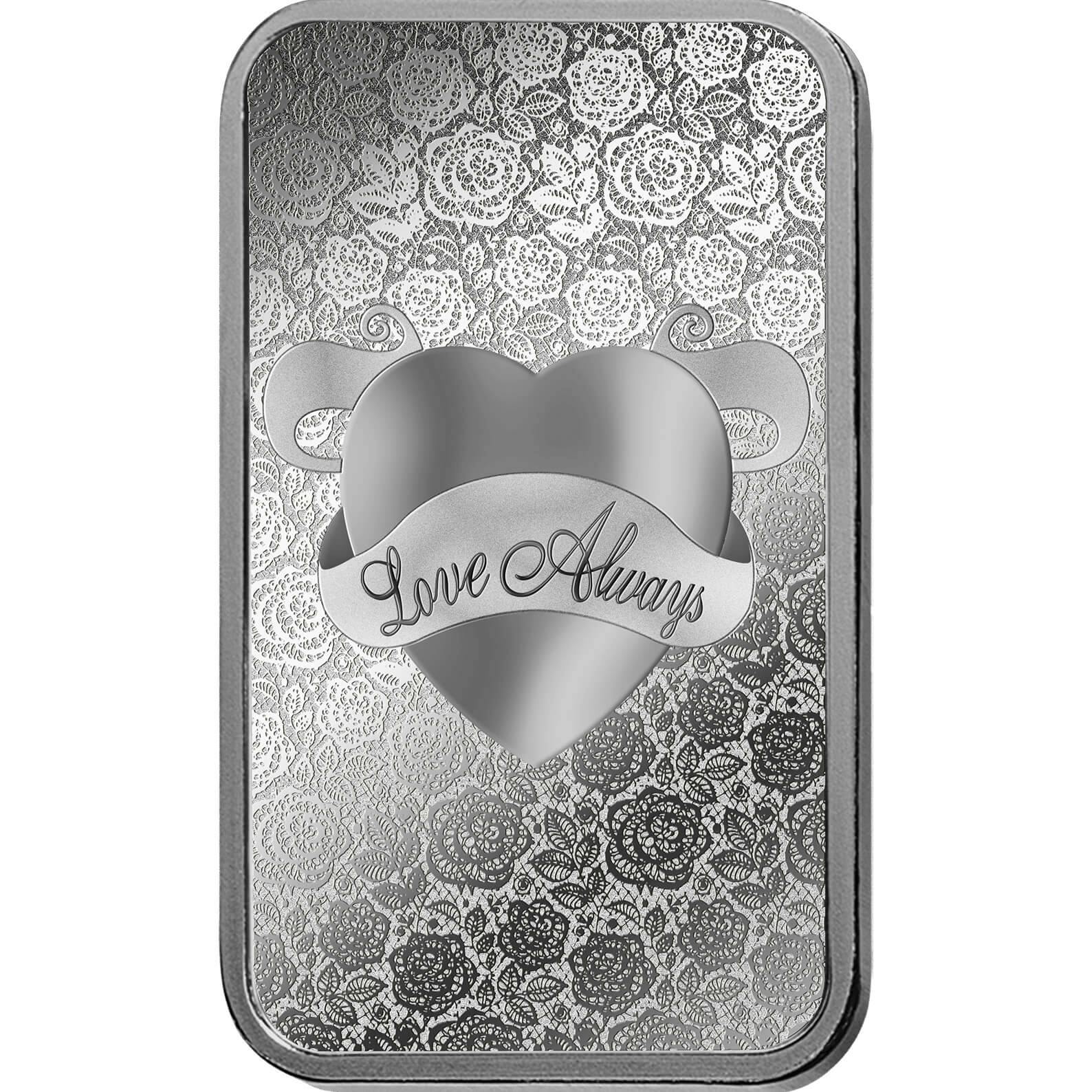 Buy 1 oz Fine Silver Love Always - PAMP Swiss - Front
