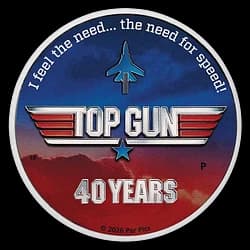 1 once Pièce d’Argent - 40 ans de Top Gun Colorisée 1 once - Pièce d’Argent - 40 ans de Top Gun Colorisée - 1