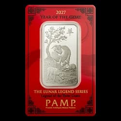 1 Unze Silberbarren - PAMP Suisse Lunar Ziege 2027 1 Unze Silberbarren - PAMP Suisse Lunar Ziege 2027 - 1