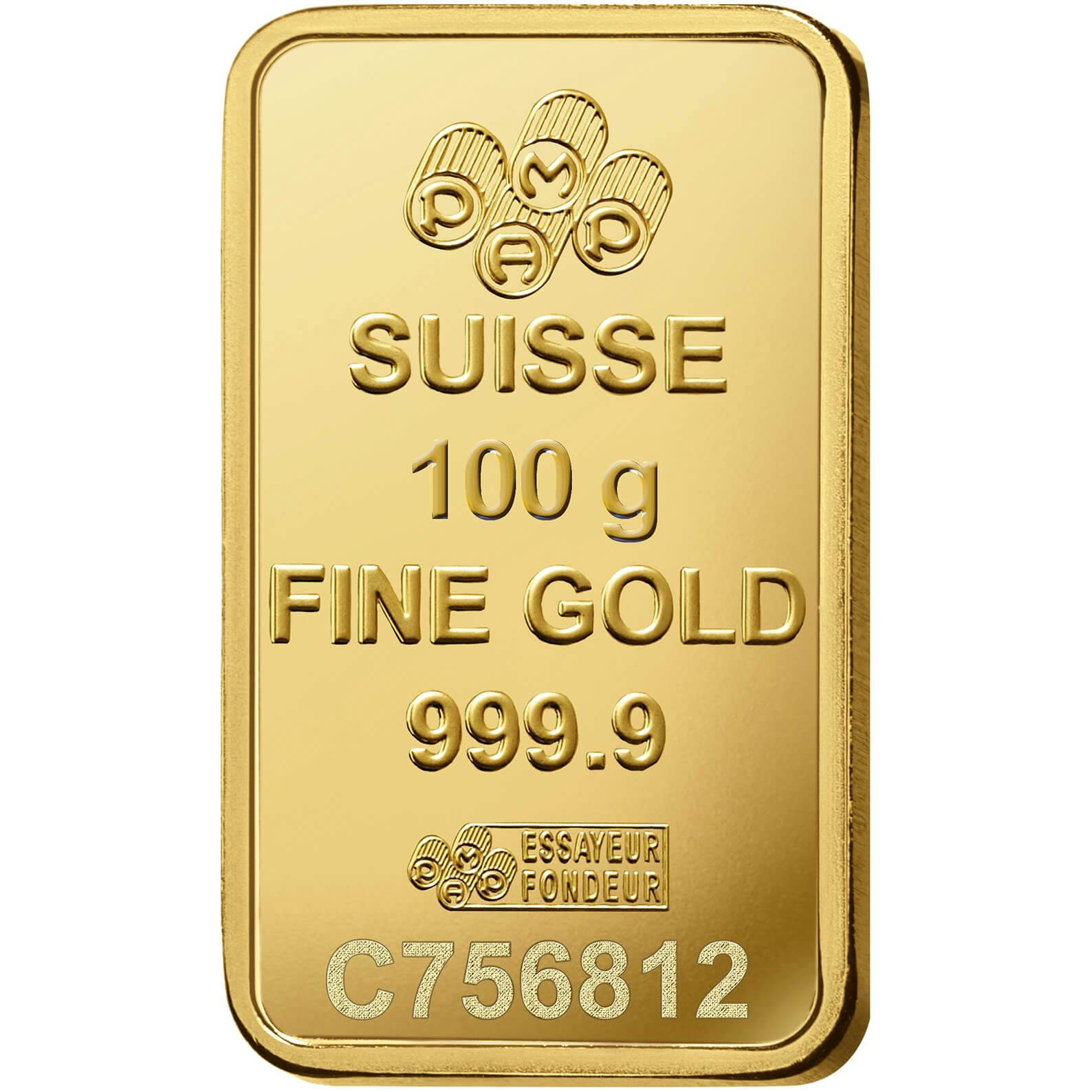 Invest in 100 gram Fine Gold Liberty - PAMP Swiss - Back
