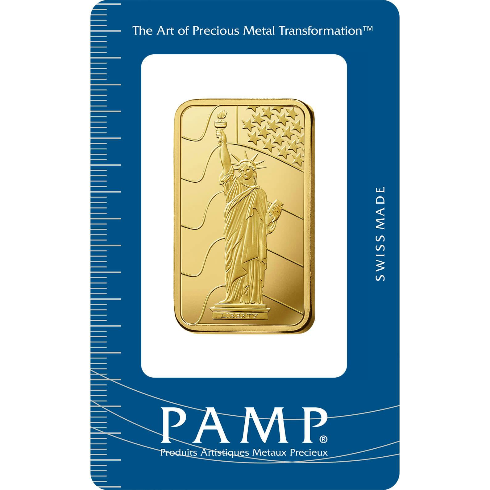 investir dans 1 oz d'or pur Liberty - PAMP Suisse - Pack Front