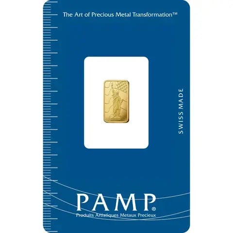 1 gram Gold Bar - PAMP Suisse Liberty 